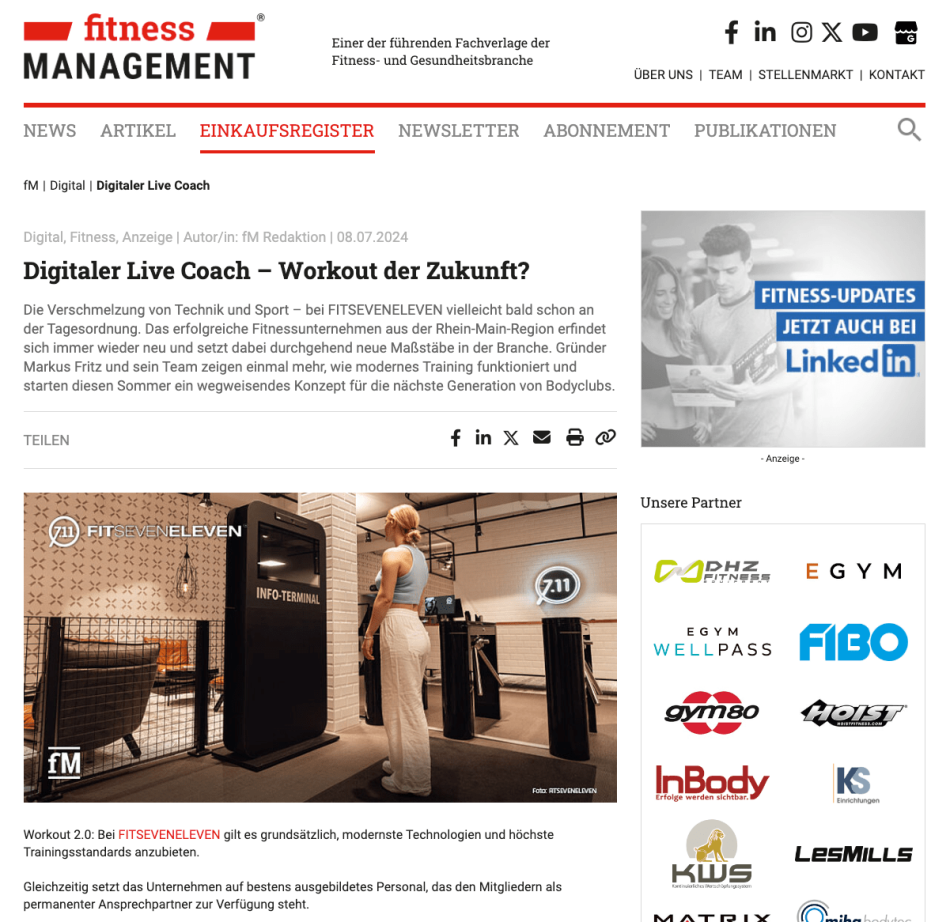Fachbeitrag im “Fitness Management”
